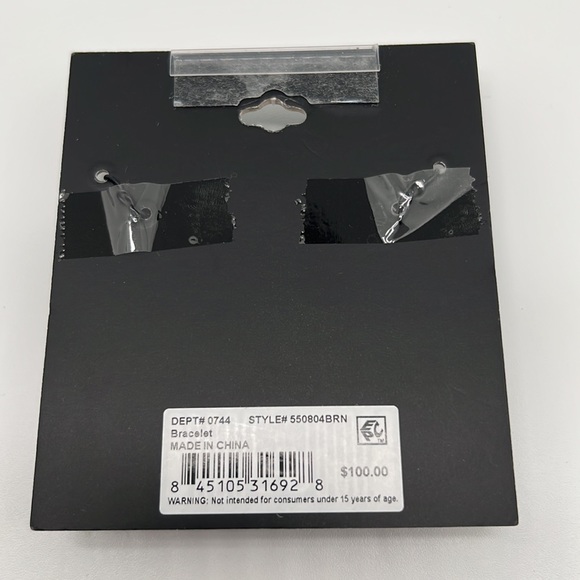 HE ROCKS Brown Leather and Stainless Steel Triple Wrap Bracelet - Picture 4 of 4